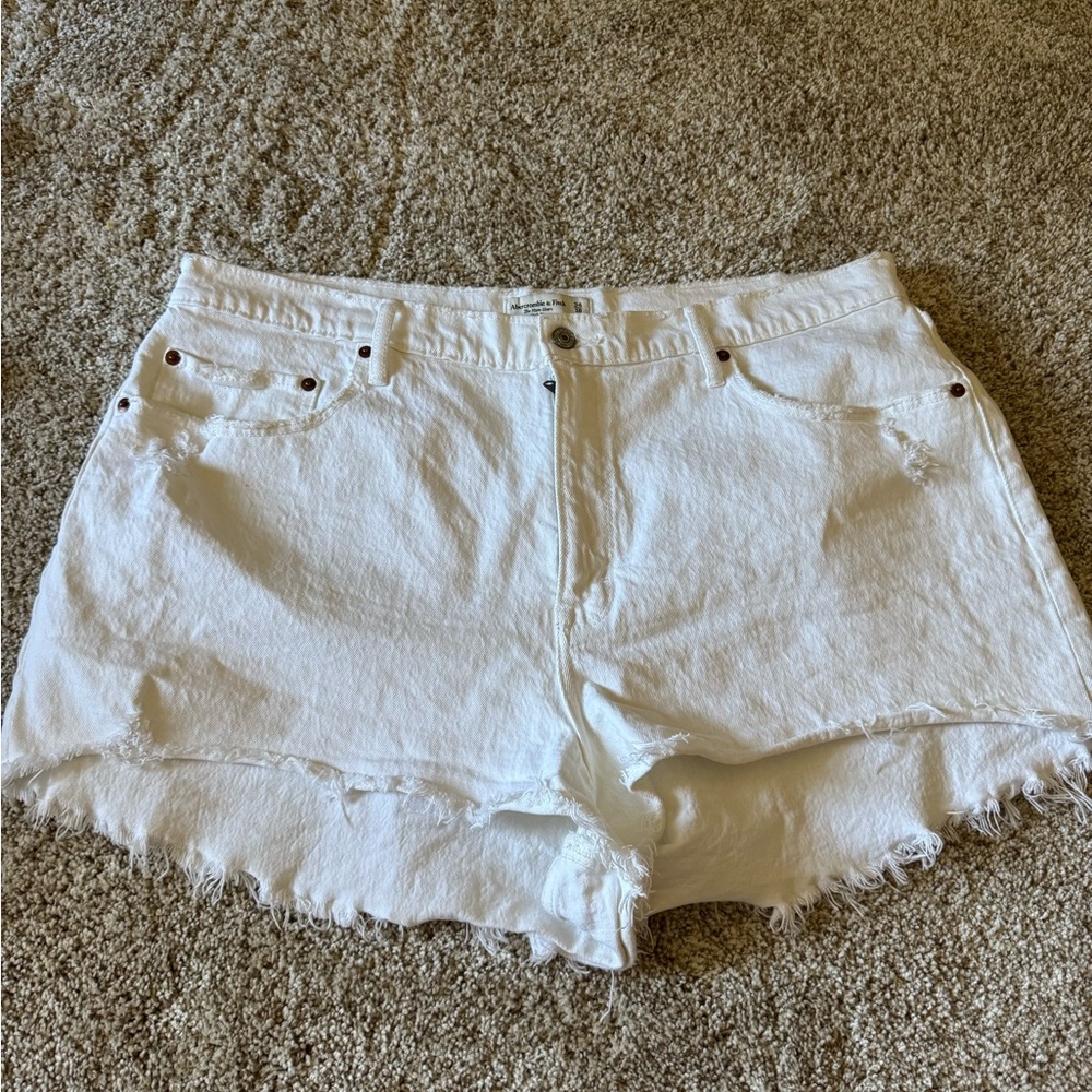 Abercrombie & Fitch White Jean Shorts